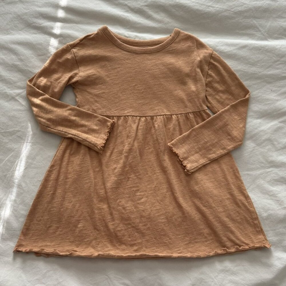 Little Co. Camel-Colored Long Sleeve Dress (4T)
